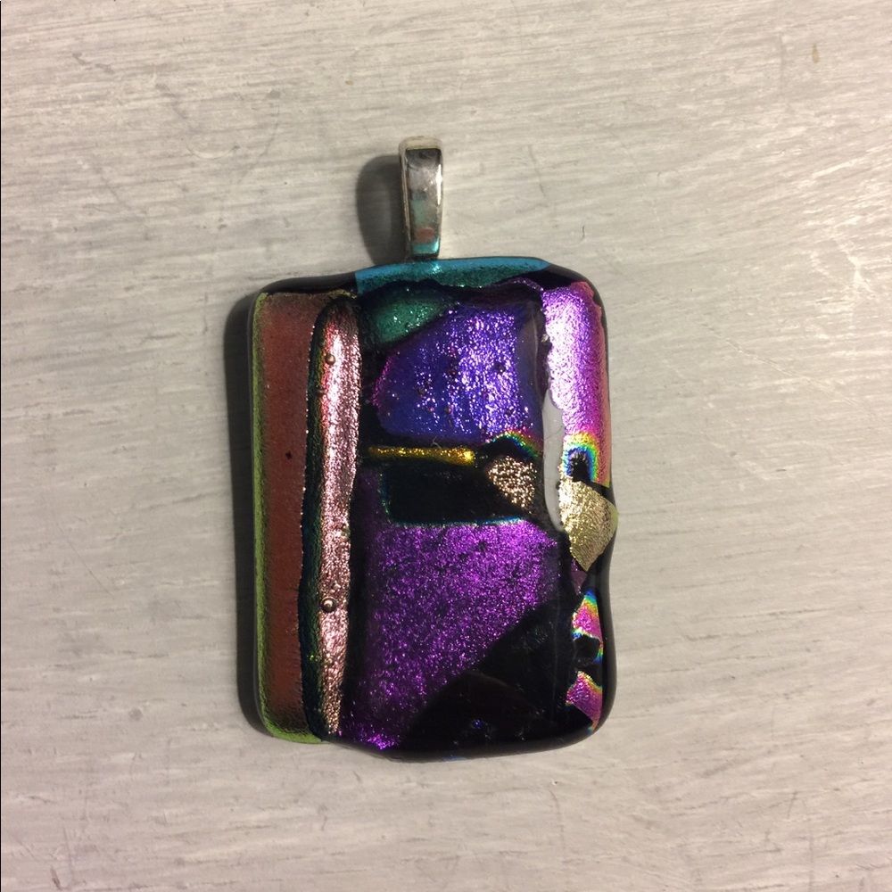 Sterling Dichroic Necklace Pendant - NWOT